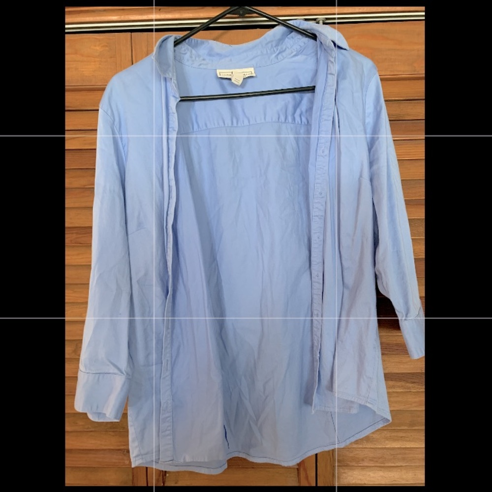 Blue button up blouse
